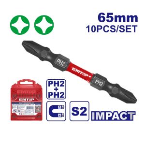 EMBOUT VISSEUSE PH2 X 65 EMTOP DOUBLE - 233